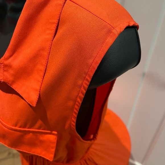 Beautiful Orange Sleeveless High/Low Dress. Size Medium - Picture 3 of 4